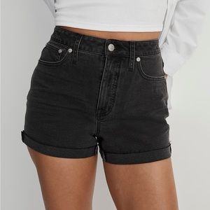 Curvy High-Rise Denim Shorts in Lunar Wash | Black Jean Shorts | Madewell